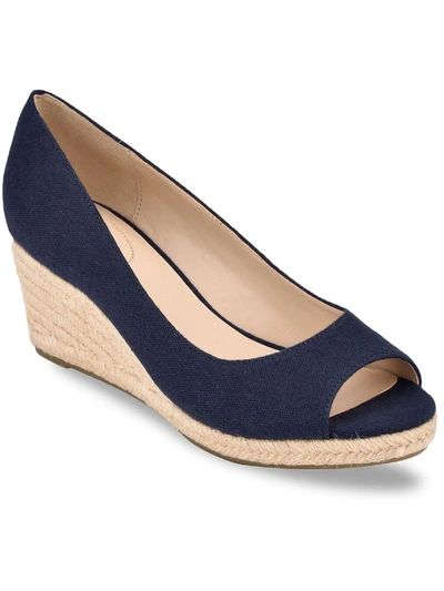 Bandolino Nuri7 Womens Slip On Heels In Navy