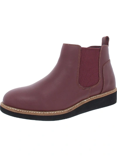 Softwalk Wildwood Womens Leather Ankle Chelsea Boots In Brown