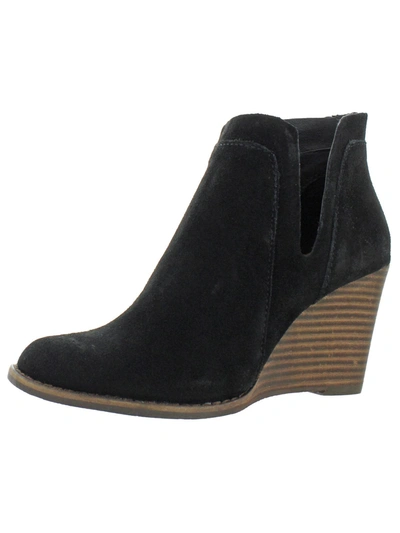Lucky Brand Yabba Womens Suede Ankle Wedge Boots In Multi