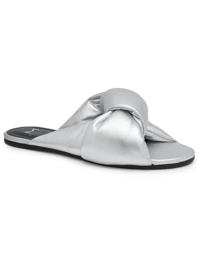 Marc Fisher Olgalia Womens Dressy Slip On Slide Sandals In Silver