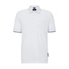 Hugo Boss Porsche X Boss Stretch-cotton Polo Shirt With Capsule Logo In White