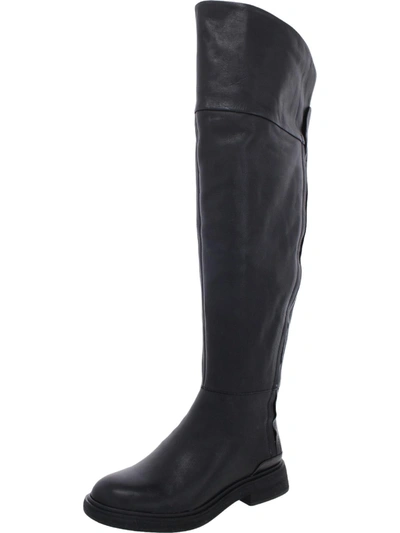 Franco Sarto Battina Womens Leather Block Heel Over-the-knee Boots In Black