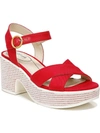 Lifestride Peachy Womens Cushioned Footbed Ankle Strap Heels In Red