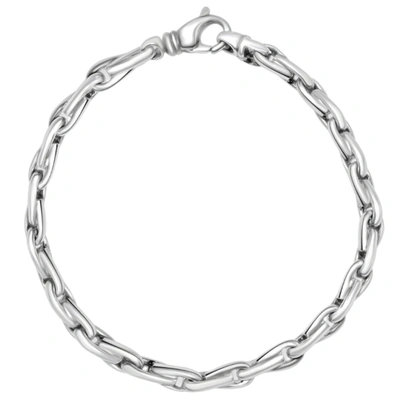 Pompeii3 Men's 14k Gold (30gram) Or Platinum (48gram) 5.5mm Link Bracelet 8.5" In Silver