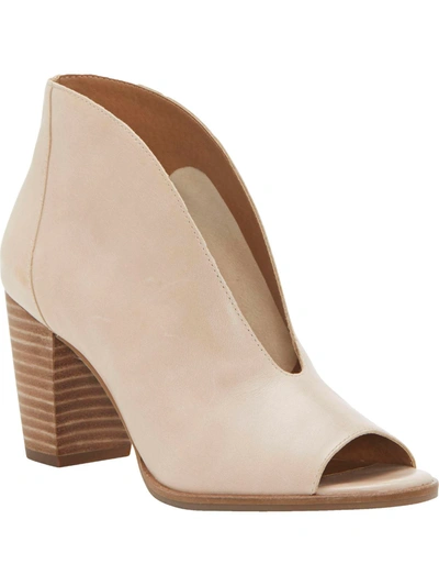 Lucky Brand Joal Womens Ankle Block Heels In White