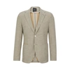 Hugo Boss Regular-fit Jacket In Micro-patterned Cloth In Beige
