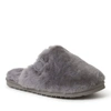 Dearfoams Fireside Genuine Shearling Mule Slipper In Grey