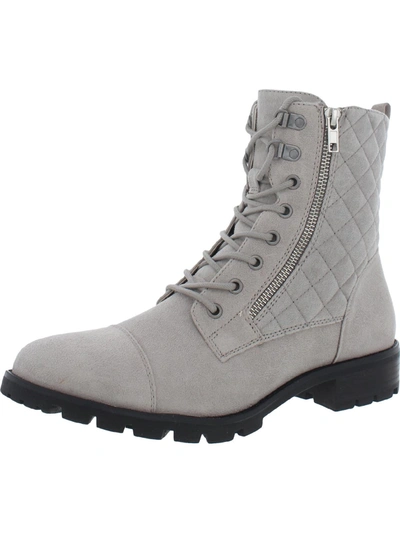 White Mountain Dashing Womens Zipper Quilted Combat & Lace-up Boots In Multi