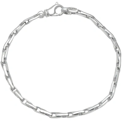 Pompeii3 Men's 14k Gold (15gram) Or Platinum (24gram) 3.5mm Link Bracelet 8.5" In Silver