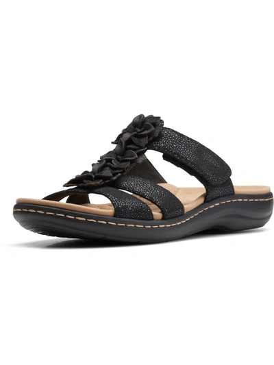 Clarks Laurieann Judi Womens Comfort Insole Adjustable Flat Sandals In Black