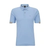 Hugo Boss Regular-fit Polo Shirt With Rubberized Logo In Light Blue