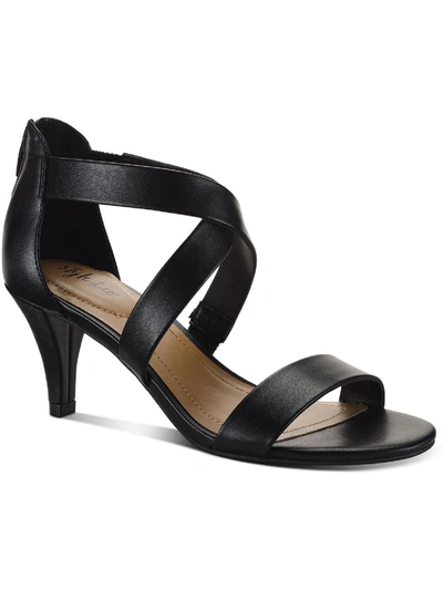 Style & Co Paysonn Womens Leather Zipper Heel Sandals In Multi