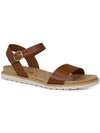 SUN + STONE MATTIE WOMENS FAUX LEATHER OPEN TOE FLATS