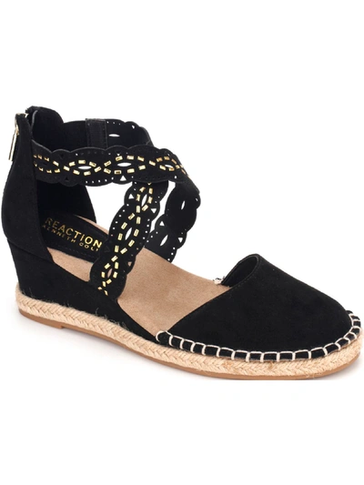 Kenneth Cole Reaction Clo X Band Womens Faux Suede Strappy Espadrilles In Black