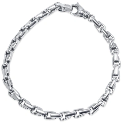 Pompeii3 Men's 14k Gold (26gram) Or Platinum (42gram) 5mm Link Bracelet 9" In Silver