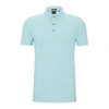 Hugo Boss Stretch-cotton Slim-fit Polo Shirt With Logo Patch In Blue