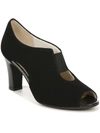 Lifestride Carla Womens Faux Suede Open Toe Pumps In Black
