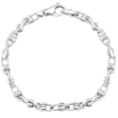 Pompeii3 Men's Link 14k Gold (27gram) Or Platinum (44gram) 5mm Bracelet 8.75" In Silver