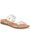 SUN + STONE EASTEN 2 WOMENS FAUX LEATHER FLATS WEDGE SANDALS