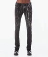 Hvman Strat Punk Paint Splatter Stretch Super Skinny Jeans In Multi