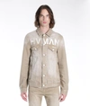 Hvman Mk2 Embroidered Logo Denim Trucker Jacket In Green