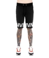 Hvman Logo French Terry Sweat Shorts In Black