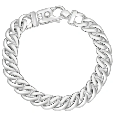 Pompeii3 Men's 14k Gold (74gram) Or Platinum (139gram) 12mm Link Bracelet 8.5" In Silver