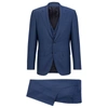 Hugo Boss Three-piece Slim-fit Suit In Virgin Wool In Blue