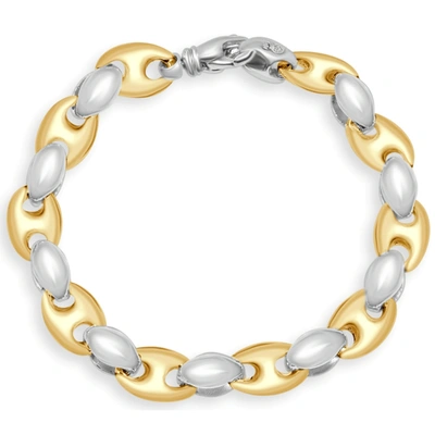 Pompeii3 Men's Marine 14k Gold (40gram) Or Platinum (62gram) 10mm Link Bracelet 8.5" In Silver