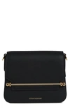 Strathberry Ace Mini Croc-embossed Crossbody Bag In Black