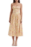 House Of Cb Womens Butter Print Tatiana Floral-print Cotton-blend Midi Dress