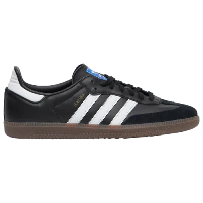 Adidas Originals Mens Black White Gum Samba Og Logo-print Leather Low-top Trainers Eur 43 / 9 Uk