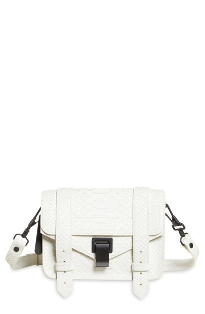 Proenza Schouler Mini Carved Python Ps1 Crossbody Bag In Optic White