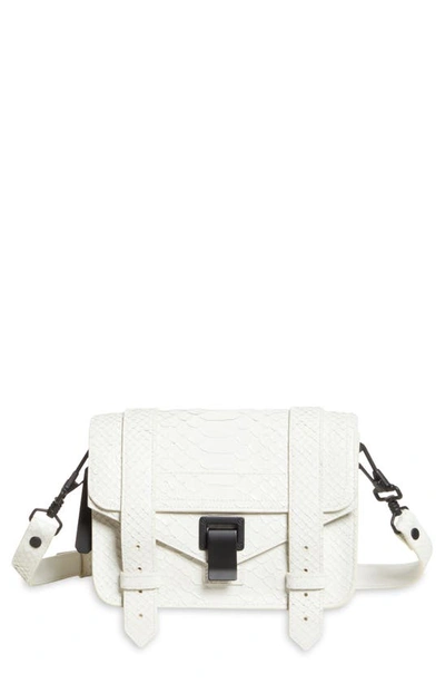 Proenza Schouler Mini Carved Python Ps1 Crossbody Bag In Optic White/black