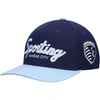 Mitchell & Ness Men's  Navy Sporting Kansas City Team Script 2.0 Stretch Snapback Hat In Navy