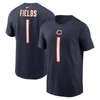 Nike Men's  Justin Fields Navy Chicago Bears Player Name And Number T-shirt In Navy