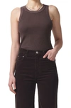 Citizen Of Humanity Isabel Rib Tank In Fig
