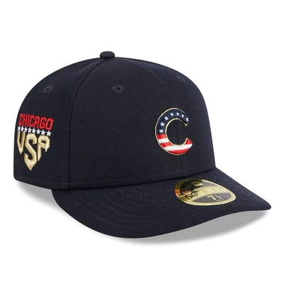 New Era Navy Chicago Cubs 2023 Fourth Of July Low Profile 59fifty Fitted Hat