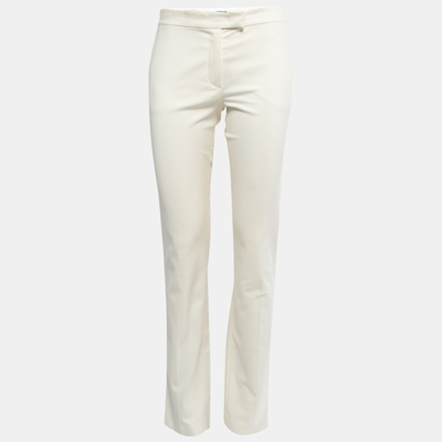 Pre-owned Joseph Cream Stretch Cotton Slim Fit Trousers S