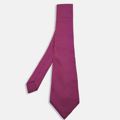 Pre-owned Hermes Purple Silk Traditional Tie