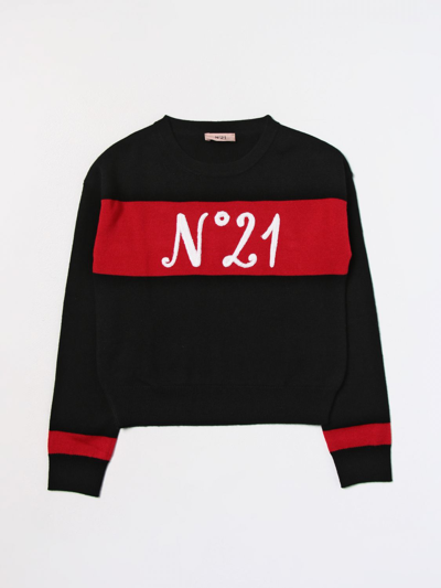 N°21 Kids' Sweater In Wool Blend In Black