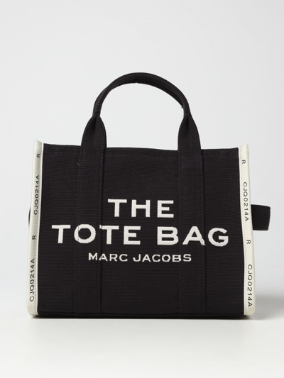 Marc Jacobs The Tote Bag In Canvas With Embroidered Logo In Black