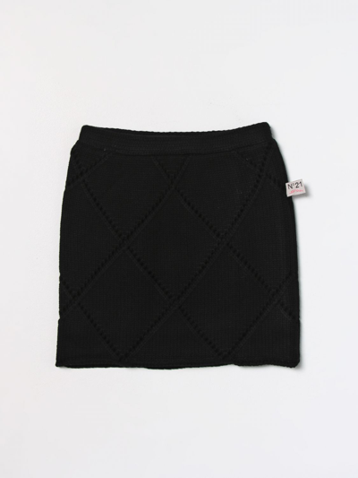 N°21 Kids' Skirt In Wool And Cotton In Black