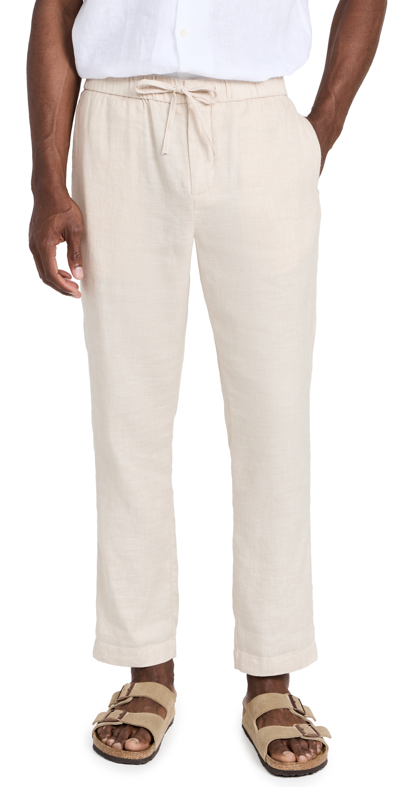 Frescobol Carioca Oscar Linen Chinos In Sand