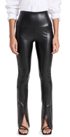 Norma Kamali Spat Faux Leather Flared Leggings In Black