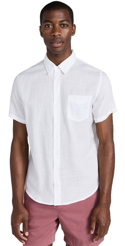 Rails Fairfax Short Sleeve Button-up Cotton Shirt In White