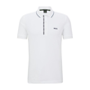 Hugo Boss Cotton-piqu Slim-fit Polo Shirt With Logo Details In White