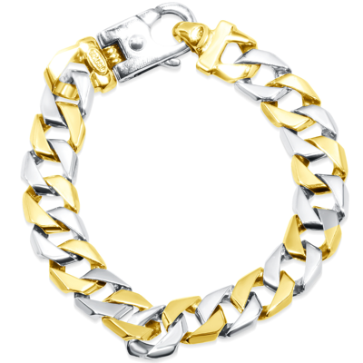 Pompeii3 Men's Link 14k Gold (62gram) Or Platinum (99gram) 12.5mm Bracelet 8.5" In Silver