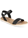 Sun + Stone Mattie Womens Faux Leather Open Toe Flats In Multi