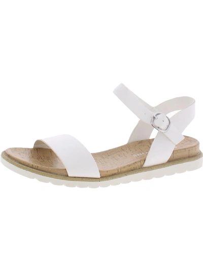 Sun + Stone Mattie Womens Ankle Strap Open Toe Slingback Sandals In White